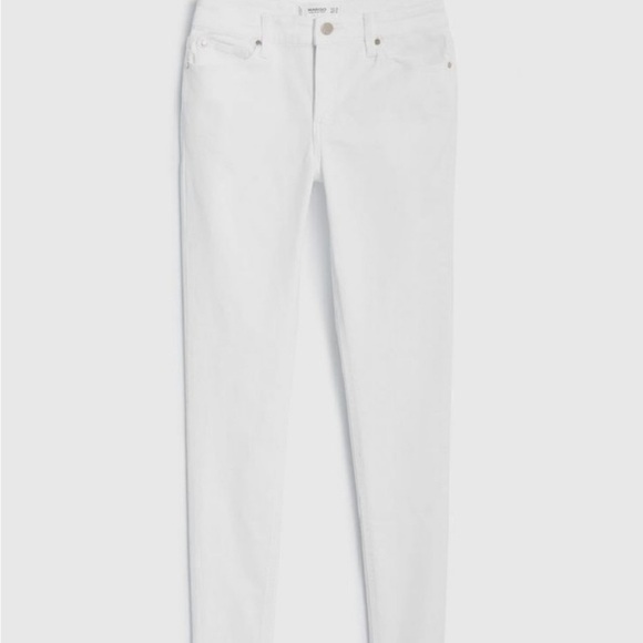 Mango Skinny Jeans in White with Zip Hem - Picture 2 of 5